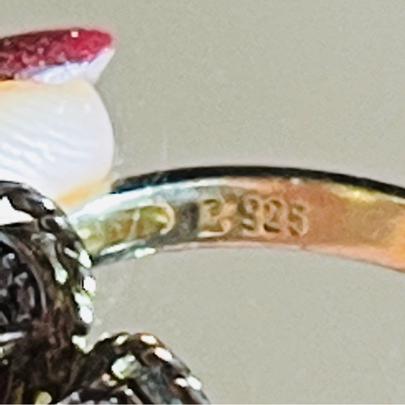 đź’•MARKDOWN! Beautiful Multi-Gem 925 Sterling Roped Flower Design Dinner Ring! - Picture 5 of 16